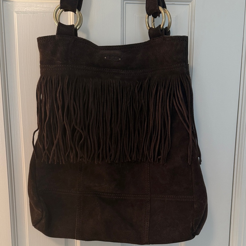 UGG Fringe Brown Suede Shoulder Bag